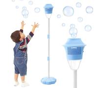 Bubble Maker Stand for Parties,20.5-47in Adjustable Auto Bubble Torch Garden Lamp,USB Rechargeable with Lights and Music,Auto Vertical Bubbles Machine for Wedding Birthday Party (Blue-)