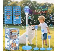 Bubble Maker Stand Up Bubble Machine Adjustable Height, Magical Bubble Torch Garden Lamp Rechargeable & Automatic