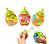 Bubble Makers - 4 Piece Funny Spill Proof Summer Bubble Blowers Set, Splash Free Inverted Fruit Bubbles Bottles For Kids Outdoor Play, Pool Beach Lawn Patio Yard Birthday