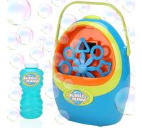 Bubble Mania Carry Along Bubble Machine For Kids - Automatic Bubble Maker With Handle - For Indoor and Outdoor Use - Portable Bubble Blower For Kids