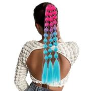 Bubble Ponytail Extension - 19.6 Inch Soft Lightweight Hairpiece with Hair Tie | Colourful Bubble Ponytail Hair Extension for Women Girls Party Daily Styling