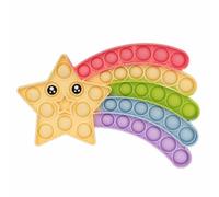 Bubble Poppet Fidget Toy, Silicone Rainbow Meteor Push Pop Fidget Sensory Toy, Popping Fidget Stress Autism Relief Toy for Parent-Child, Friends, Gift, Christmas, Halloween Party