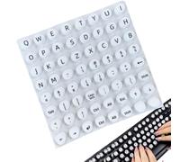 Bubble Sticker for Keyboard, Long Keyboard Cover with Letters - Non-Slip Comfortable Typing Solution, Titation Key Caps, Work Accessories for Games, Travel, Men, Computer, Office, Laptop