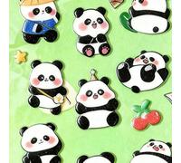 Bubble Stickers - 100g 10 Pieces 3D Panda Long Lasting Decals, Cute Cartoon Stickers for Kids Family Friends Indoor Outdoor Fridge Planner Home Car