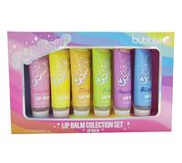 Bubble T Rainbow Lip Balm Gift Set, 6 Pack Fruity Flavours, Vegan Formula, Moisturising, 10ml Each
