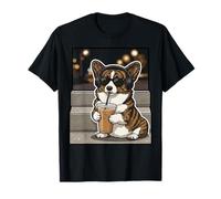Bubble Tea Cardigan Welsh Corgi Owner Dog Trainer Boba Corgi T-Shirt