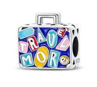 Bubble Tea Coffee Cake Love Heart Travel Holiday Bag Paris Birthday Charm Bead Pendant 925 Sterling Silver Compatible With Pandora Charm Moments Bracelet (Travel Holiday Bag Suitcase)