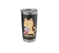 Bubble Tea Drink Pearl Milk Tea Lover Kawaii Boba Tea Cat Stainless Steel Insulated Tumbler