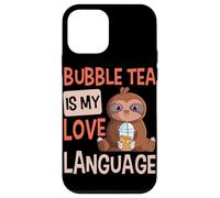 Bubble Tea is My Love Language Boba Tea Cute Sloth Case for iPhone 12 mini