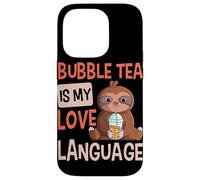 Bubble Tea is My Love Language Boba Tea Cute Sloth Case for iPhone 14 Pro