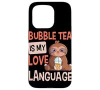 Bubble Tea is My Love Language Boba Tea Cute Sloth Case for iPhone 15 Pro