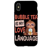 Bubble Tea is My Love Language Boba Tea Cute Sloth Case for iPhone X/XS