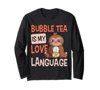 Bubble Tea is My Love Language Boba Tea Cute Sloth Long Sleeve T-Shirt