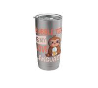 Bubble Tea is My Love Language Boba Tea Cute Sloth Stainless Steel Insulated Tumbler