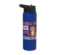 Bubble Tea is My Love Language Boba Tea Cute Sloth Stainless Steel Insulated Water Bottle