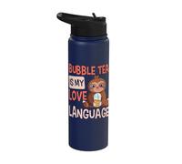 Bubble Tea is My Love Language Boba Tea Cute Sloth Stainless Steel Insulated Water Bottle