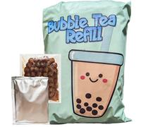 Bubble Tea Kit Refills - Extra Boba Pearls & Milk Tea Powder Packets For Bubble Tea Set. Instant Tapioca Pearls/Boba Balls In Brown Sugar Syrup, 3 in 1 Flavoured Milkshake Powder Drink Mix