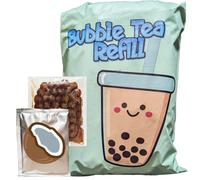 Bubble Tea Kit Refills - Extra Boba Pearls & Milk Tea Powder Packets For Bubble Tea Set. Instant Tapioca Pearls/Boba Balls In Brown Sugar Syrup, 3 in 1 Flavoured Milkshake Powder Drink Mix.