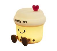 Bubble Tea Night Light, with Adjustable Brightness Levels, 10.5x11.3x12.2cm, Milk Tea Bedside Light, Cute Night Lamp, Touch Control Feature, for Kids, Girls, Boys, Living Room, Bedroom