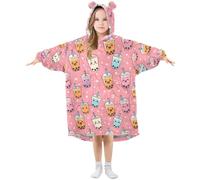 Bubble Tea Pattern (2) Kids Wearable Blanket Hoodie Flannel Dressing with Pocket for Toddler Boy Girls