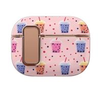 Bubble Tea Pattern Compatible with Airpods Pro 2 Case Cover with Button Buckle Electroplating