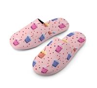 Bubble Tea Pattern Flannel Men's Slip-on Slippers Soft Warm House Shoes Cotton-Lining Rubber Sole for Home Hotel 43-44_（9.5-10）
