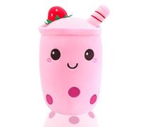 Bubble Tea Plush, Boba Plush Fluffy Stuffed Soft Toys Cuddle Pillow Cute Stuff Squish Mallow Booba Toys Kawaii Stuff Boba Plushies Milk Tea Hugging Pillow Cuddle Cushion Strawberry
