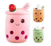 Bubble Tea Plush Stuffed Animal Soft Toys Cute Pillow Plushies Gifts for Kids Adults Cute Cartoon Milk Tea Soft Plush Doll Pillow Gift Toys (Pink)