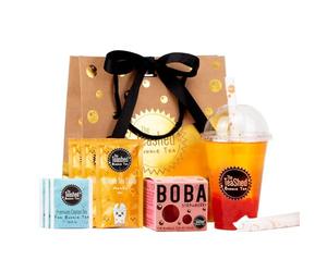 Bubble Tea Syrup Kit Gift Set with 3 Servings | Syrup + Tea + Boba Set | The TeaShed