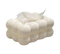 Bubble Tissue Box - Cloud Shaped Box, 23 cm Face Paper Holder, White Rectangular Napkin Dispenser, Rectangular Shape Made of PP Material, Holder for Tabletop, Living Room, Bedroom, Bathroom