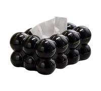 Bubble Tissue Box Holder - Creative Car Tissue Holder, Ceramic Decorative Facial Paper Organizer Dispenser for Home Decoration, Black