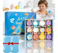 Bubble Treasure Bath Bombs Gift Set - 12-Piece Ocean Surprise Bath Bomb Set with Hidden Ocean Toy Inside, Skin-Friendly Fizzy Salts in Decorative Sleeve Box, Relaxing Spa Gifts (1PC)
