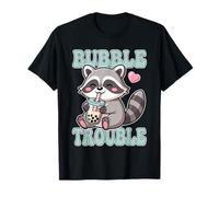 Bubble Trouble Kawaii Boba Tea Raccoon Milk Tea Japanese T-Shirt