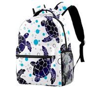 Bubble Turtles Printed Large Travel Backpack Multiple Pockets Adjustable Straps Causal School Backpack Unisex Work Daypack