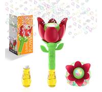 Bubble Wand Blower for Kids Handheld Lotus Bubble Wand Automatic Bubble Machine with Battery/Light/10000+Bubbles/Bubble Solution Bubble Toy for Girl Boys Party Weddings Outdoor Indoor