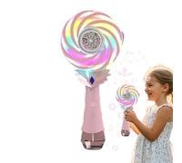 Bubble Wand Machine | Bubble Wand Toy,Changing Lights Windmill Lollipop Rechargeable Beach Game for Wedding Birthday Classroom Play Easter Carnival Outdoor