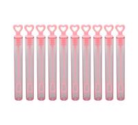 Bubble Wands Heart Shaped Transparent Pink Durable Plastic Portable Bubble Sticks for Wedding Party Holiday 10Pcs 4.1 Inches