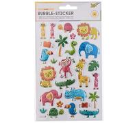 Bubble - Wild Animal Stickers (Pack of 26) with Textured Bubble Surface, Ideal for Card Embellishment, Crafts, Scrapbooking