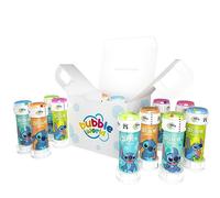 Bubble World - Stitch Soap Bubbles - Children's Soap Bubbles - Ideal as a Children's Birthday Gadget - White Tubes with Integrated Red Blower - Pack of 12 60 ml - Made in Italy