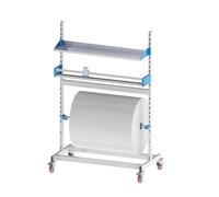 Bubble Wrap Dispenser Cutter with Movable Storage Rack - Manual Cling Cutting Machine for Wrapping Film and Kraft Paper, Heavy Duty Display Shelf