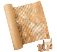 Bubble wrap Paper Roll- 38cm x 35m Perforated-Honeycomb Wrap Paper for Moving House Gift Packing and Shipping Moving Breakables (Brown)