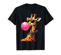 Bubblegum Giraffe Cute Funny Safari Animal Tee T-Shirt