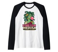 Bubblegum Medusa Mythology Humor Raglan Baseball Tee