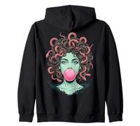 Bubblegum Medusa Mythology Snake Hair Goddess Feminist Zip Hoodie