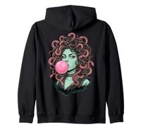 Bubblegum Medusa Mythology Snake Hair Goddess Feminist Zip Hoodie