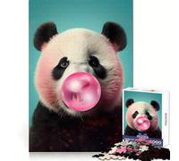 Bubblegum Panda Bear 1000 Piece Jigsaw Puzzle for Adults Brain Stimulation Peaceful Hobby Premium Cut Birthday Present (50x75cm)