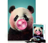 Bubblegum Panda Bear 1000 Piece Puzzle For Teenagers Cognitive Workout Leisure Activity No Rough Edges Seasonal Gift (38x26cm)