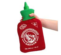 Bubblegum Stuff - Hot Sauce Hot Water Bottle - Comfort Cozies Knitted Sriracha Cover - 710 ml - Spicy-Inspired Winter Warmth for Cold Nights, Relaxation & Pain Relief - Gift for Foodies & Chili Lovers