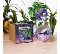 Bubblegum Stuff - Lilac Disco Ball Hanging Planter - Hanging Basket For Indoor Plants, Silver Chain, Herb Planter, Boho Decor - Room Decor 6 inch