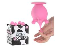Bubblegum Stuff Office Udder - Squishy Silicone Cow Udder Desk Toy - Suction Cup Stress Reliever - Fun Age 3+, Discreet Stress-Busting Gift for Coworkers, Bosses, or Anyone Who Needs a Squeeze!